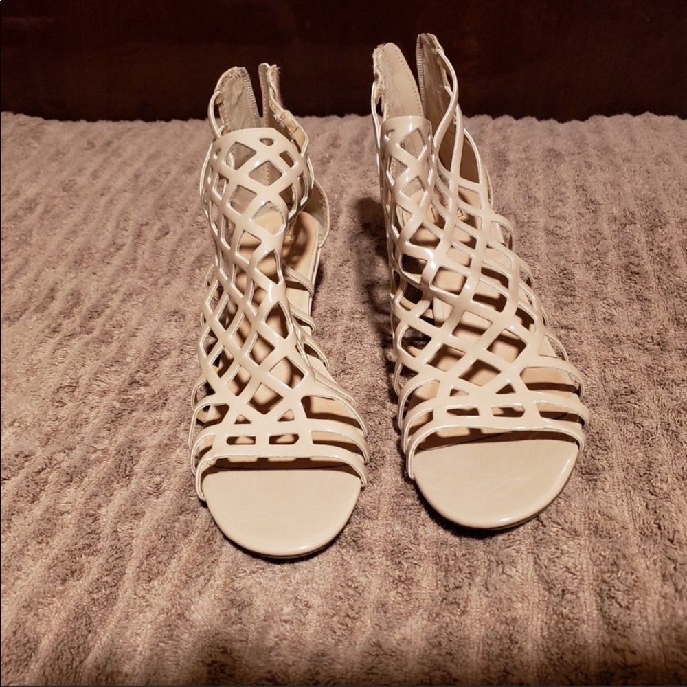 Nude wedge heels